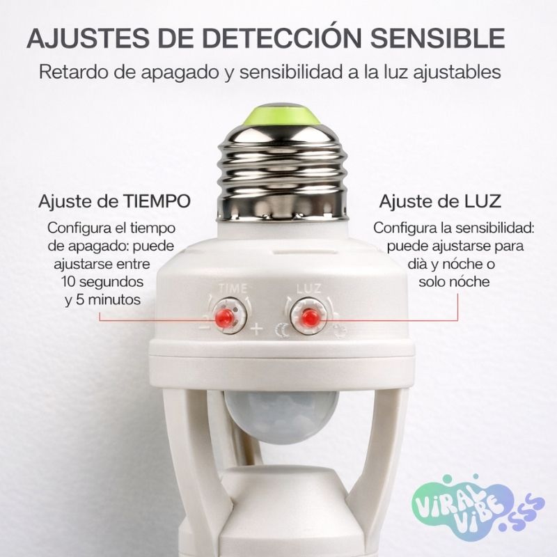 Adaptador de Bombillo Inteligente con Sensor de Encendido 360° - LuminaSense