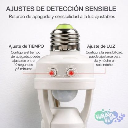 Adaptador de Bombillo Inteligente con Sensor de Encendido 360° - LuminaSense
