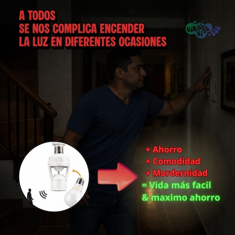 Adaptador de Bombillo Inteligente con Sensor de Encendido 360° - LuminaSense