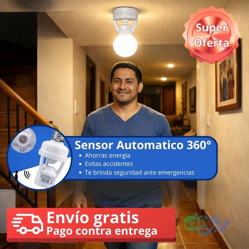 Adaptador de Bombillo Inteligente con Sensor de Encendido 360° - LuminaSense