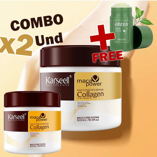 Combo X2 Maca Power Karsell Colageno+Gratis Mascarilla Facial Te Verde / Procura tu belleza